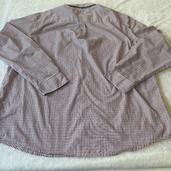 Chaps Casual Button Down Shirt Mens Size XXL Red White Blue Check 2XL Preppy - Picture 6 of 6